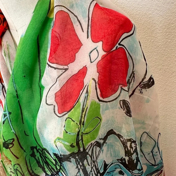 Desigual Pop of Color Rectangular Scarf - Gorgeous, brand new! - Picture 3 of 7